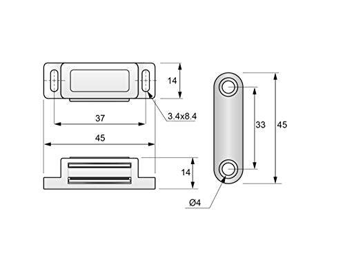 Magnetschnäpper Türmagnet Magnetverschluss Möbelmagnet Weiß / Schwarz / Braun