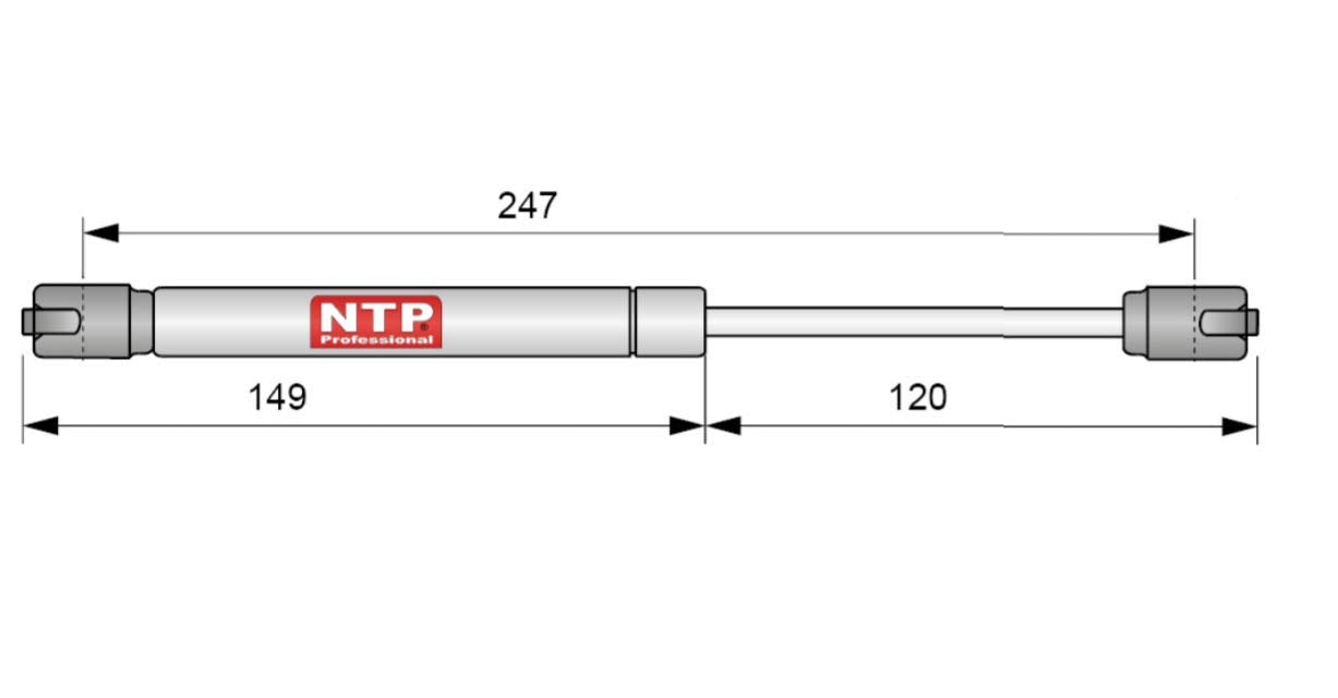 Dämpfer NTP Gasdruckdämpfer Gasfeder Kompressionsfeder